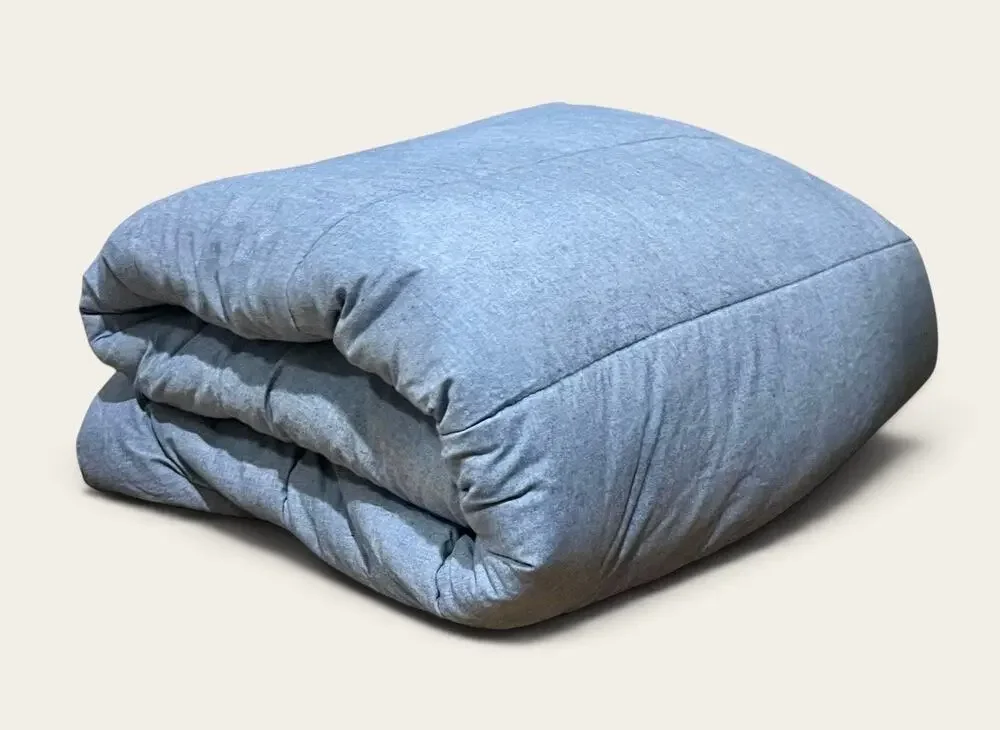 Vintage Ralph Lauren Comforter Twin Cottagecore Blue Denim-Look Cotton Made USA